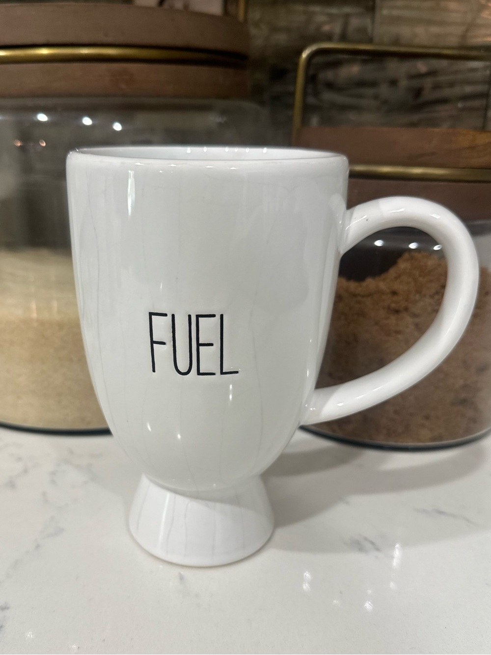 Source Unknown White Ceramic Mug with "FUEL" Text
